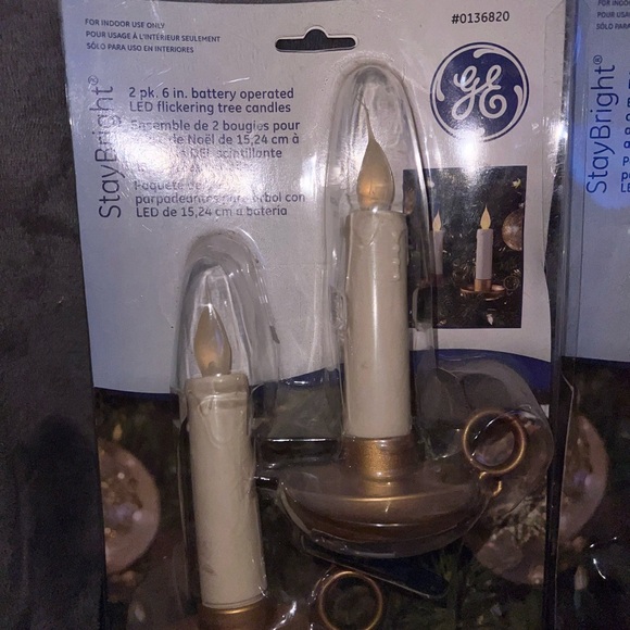 GE StayBright 2 pack 6 Inch battery operated LED flickering tree candles 6 Piece - Picture 3 of 12